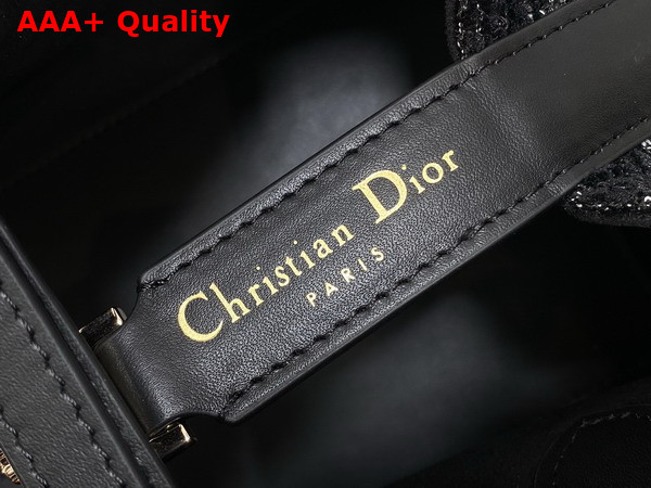 Dior Small Dior Toujours Bag in Black Tweed with White Cannage Motif Replica