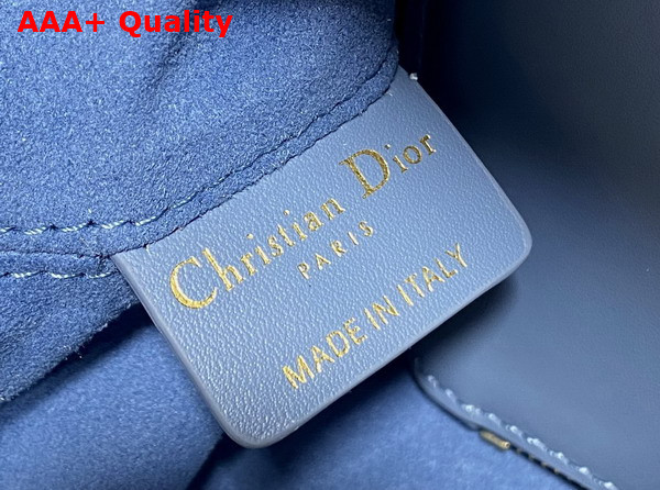 Dior Small Dior Toujours Bag in Blue Tweed with White Cannage Motif Replica