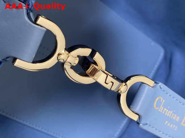 Dior Small Dior Toujours Bag in Blue Tweed with White Cannage Motif Replica