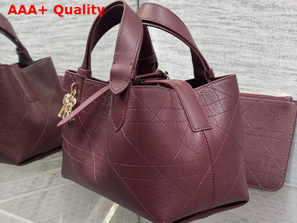 Dior Small Dior Toujours Bag in Burgundy Flat Macrocannage Calfskin Replica