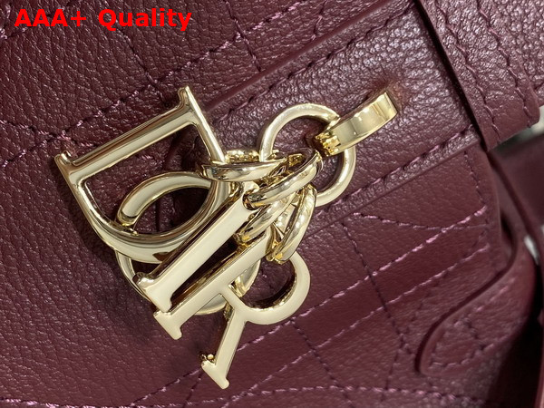 Dior Small Dior Toujours Bag in Burgundy Flat Macrocannage Calfskin Replica
