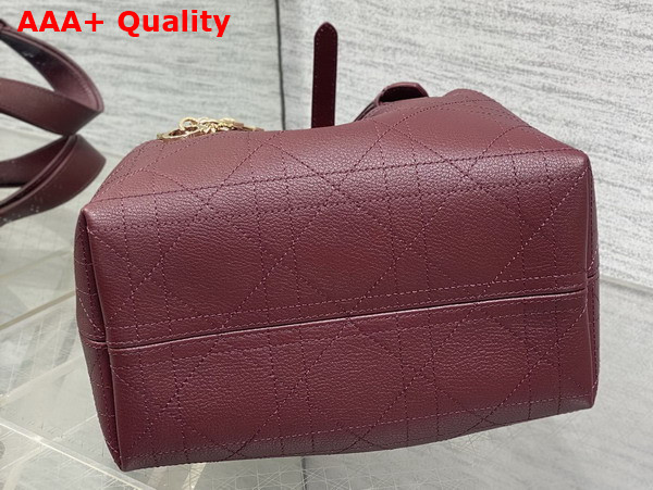 Dior Small Dior Toujours Bag in Burgundy Flat Macrocannage Calfskin Replica