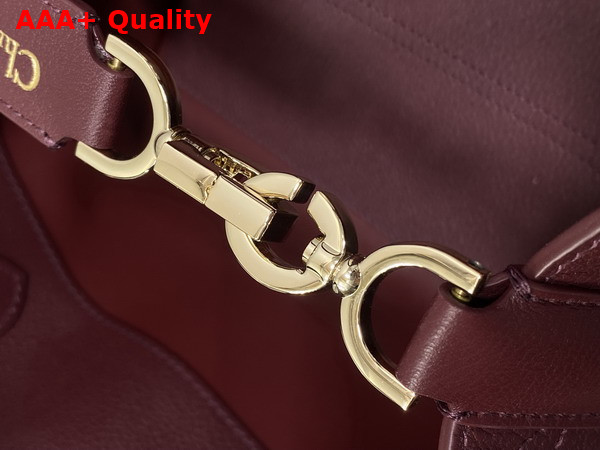 Dior Small Dior Toujours Bag in Burgundy Flat Macrocannage Calfskin Replica