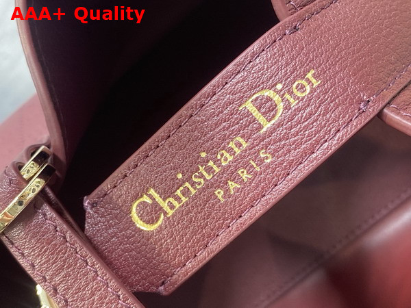 Dior Small Dior Toujours Bag in Burgundy Flat Macrocannage Calfskin Replica