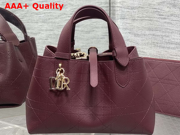 Dior Small Dior Toujours Bag in Burgundy Flat Macrocannage Calfskin Replica