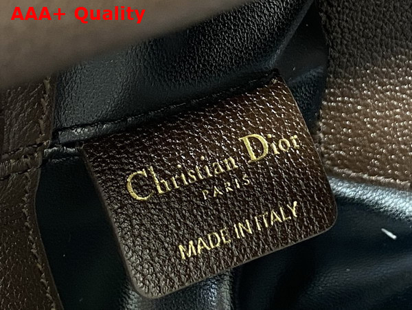 Dior Small Dior Toujours Bag in Chocolate Brown Flat Macrocannage Calfskin Replica