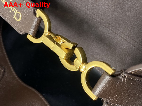 Dior Small Dior Toujours Bag in Chocolate Brown Flat Macrocannage Calfskin Replica