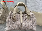 Dior Small Dior Toujours Bag in Light Biscuit Tweed with Black Cannage Motif Replica