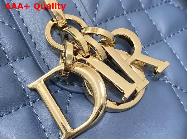 Dior Small Dior Toujours Bag in Light Blue Macrocannage Calfskin Replica