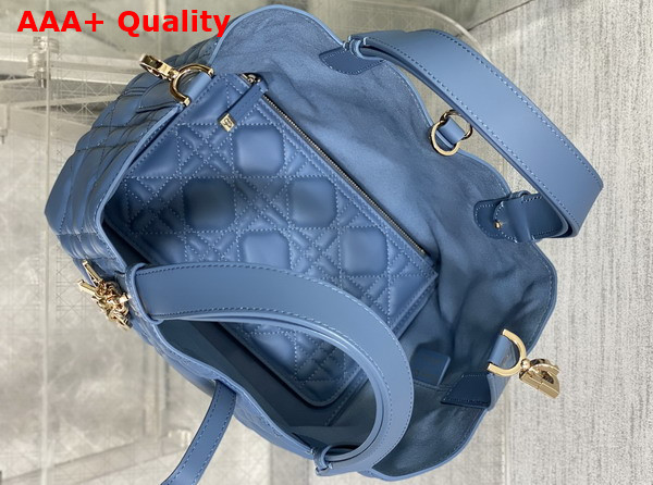 Dior Small Dior Toujours Bag in Light Blue Macrocannage Calfskin Replica