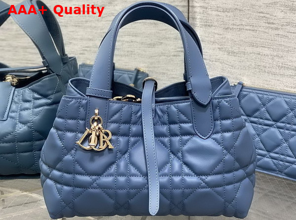 Dior Small Dior Toujours Bag in Light Blue Macrocannage Calfskin Replica