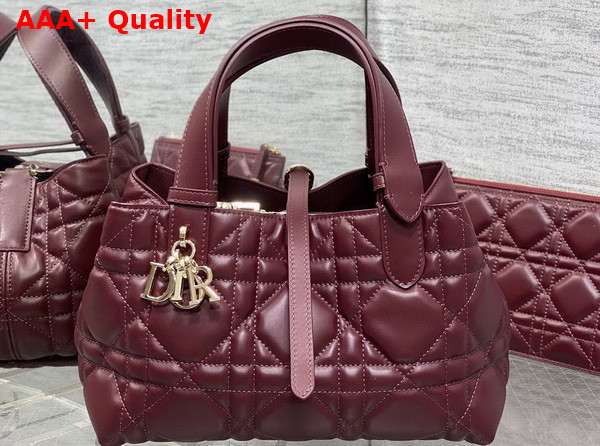 Dior Small Dior Toujours Bag in Plum Macrocannage Calfskin Replica