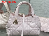 Dior Small Dior Toujours Bag in Powder Pink Macrocannage Calfskin Replica