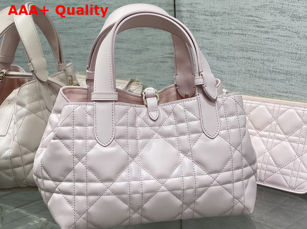 Dior Small Dior Toujours Bag in Powder Pink Macrocannage Calfskin Replica