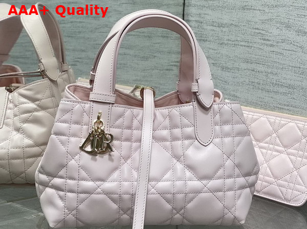 Dior Small Dior Toujours Bag in Powder Pink Macrocannage Calfskin Replica