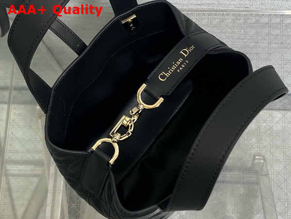 Dior Small Dior Toujours Vertical Bag in Black Macrocannage Calfskin Replica