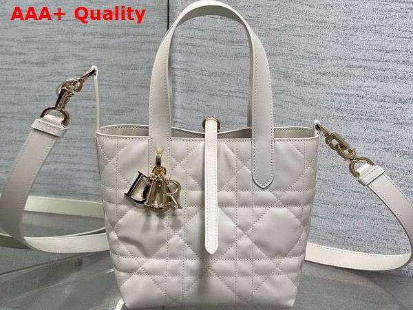 Dior Small Dior Toujours Vertical Bag in Latte Macrocannage Calfskin Replica