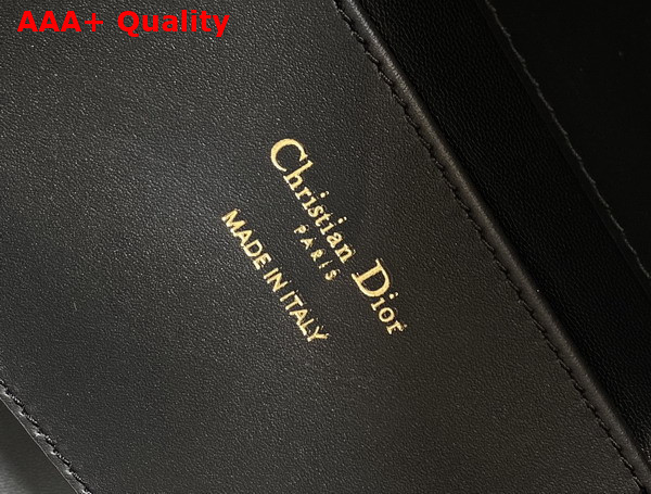 Dior Small Dior Toujours Vertical Tote Bag in Black Tweed with White Cannage Motif Replica