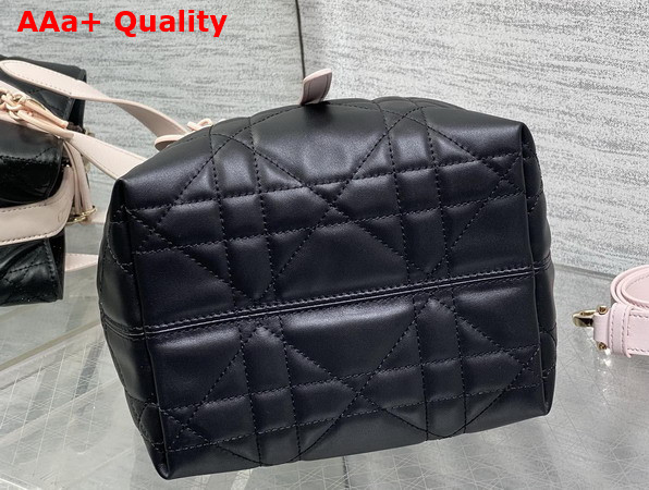 Dior Small Dior Toujours Vertical Tote Bag in Black and Pink Macrocannage Calfskin Replica