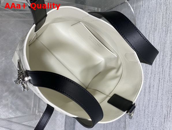 Dior Small Dior Toujours Vertical Tote Bag in Latte and Black Macrocannage Calfskin Replica