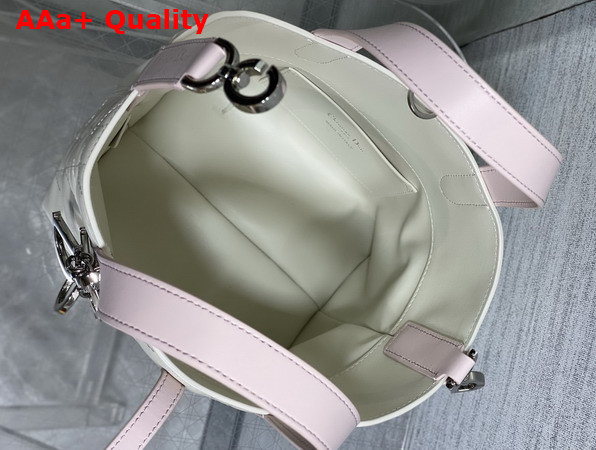 Dior Small Dior Toujours Vertical Tote Bag in Latte and Rose Macrocannage Calfskin Replica