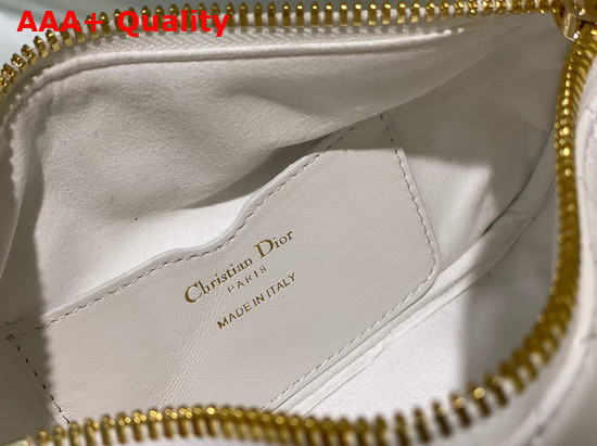 Dior Small Dior Vibe Hobo Bag White Cannage Lambskin Replica