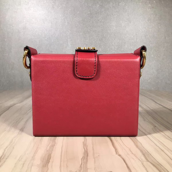 Dior Small Dioraddict Lockbox Bag in Smooth Red Calfskin For Sale