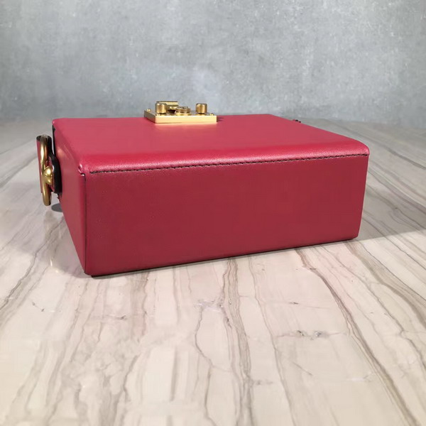 Dior Small Dioraddict Lockbox Bag in Smooth Red Calfskin For Sale
