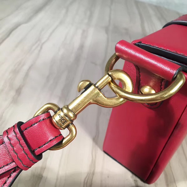 Dior Small Dioraddict Lockbox Bag in Smooth Red Calfskin For Sale
