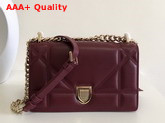 Dior Small Diorama Bag in Amaranth Quilted Lambskin with Large Cannage Motif Replica
