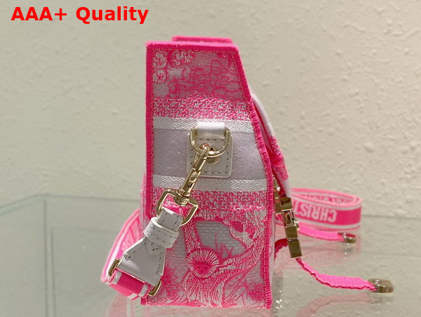 Dior Small Diorcamp Bag Transparent Canvas with Fluorescent Pink Toile de Jouy Embroidery Replica