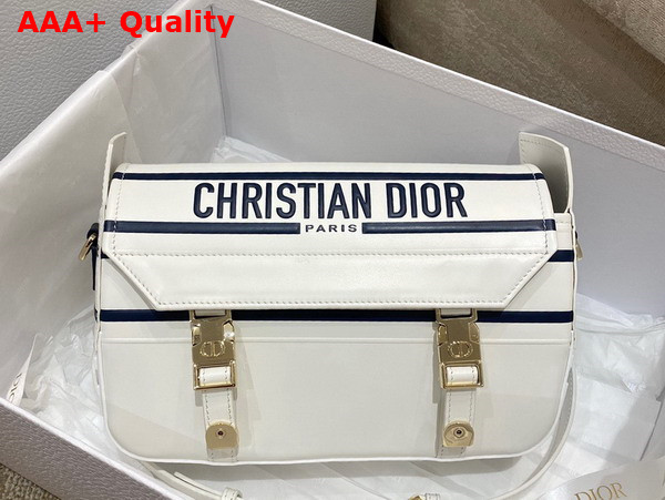 Dior Small Diorcamp Bag White and Blue Smooth Calfskin Replica