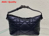Dior Small Diortravel Nomad Pouch Black Macrocannage Calfskin Replica