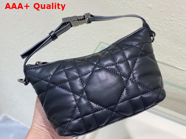 Dior Small Diortravel Nomad Pouch Black Macrocannage Calfskin Replica