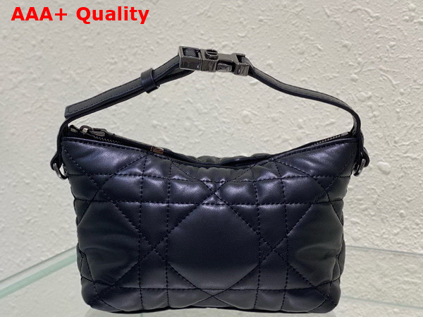 Dior Small Diortravel Nomad Pouch Black Macrocannage Calfskin Replica