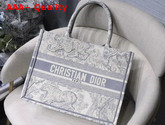 Dior Small Gray Dior Book Tote with Dioriviera Toile De Jouy Embroidery Replica