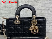 Dior Small Lady D Joy Bag in Black Cannage Lambskin Metal DIOR Charms with a Finely Carved Openwork Cannage Motif Replica