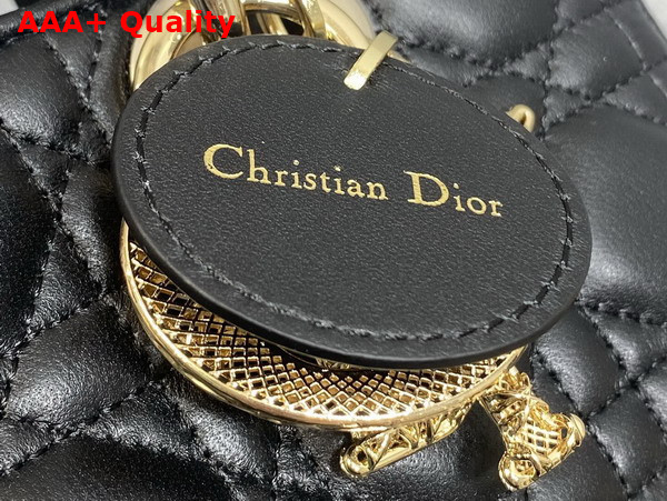 Dior Small Lady D Joy Bag in Black Cannage Lambskin Metal DIOR Charms with a Finely Carved Openwork Cannage Motif Replica