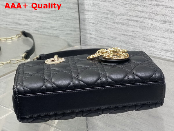 Dior Small Lady D Joy Bag in Black Cannage Lambskin Metal DIOR Charms with a Finely Carved Openwork Cannage Motif Replica
