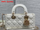 Dior Small Lady D Joy Bag in Latte Cannage Lambskin Metal DIOR Charms with a Finely Carved Openwork Cannage Motif Replica