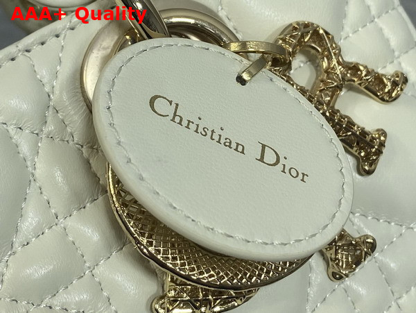 Dior Small Lady D Joy Bag in Latte Cannage Lambskin Metal DIOR Charms with a Finely Carved Openwork Cannage Motif Replica