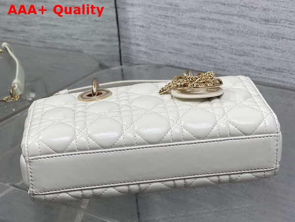 Dior Small Lady D Joy Bag in Latte Cannage Lambskin Metal DIOR Charms with a Finely Carved Openwork Cannage Motif Replica
