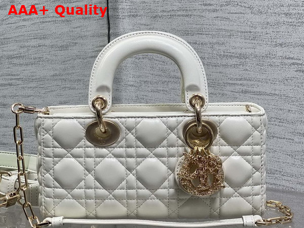 Dior Small Lady D Joy Bag in Latte Cannage Lambskin Metal DIOR Charms with a Finely Carved Openwork Cannage Motif Replica