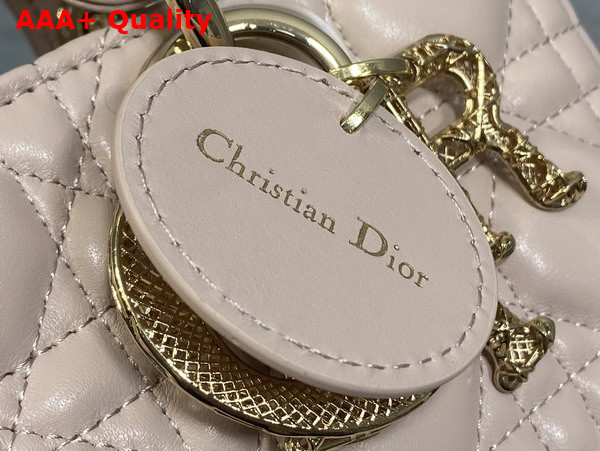 Dior Small Lady D Joy Bag in Powder Pink Cannage Lambskin Metal DIOR Charms with a Finely Carved Openwork Cannage Motif Replica