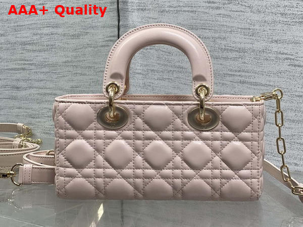 Dior Small Lady D Joy Bag in Powder Pink Cannage Lambskin Metal DIOR Charms with a Finely Carved Openwork Cannage Motif Replica