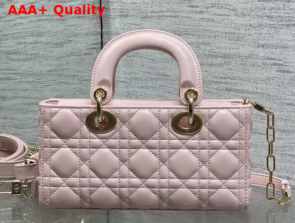 Dior Small Lady D Joy Bag in Sakura Pink Cannage Lambskin with Leather Bow Replica