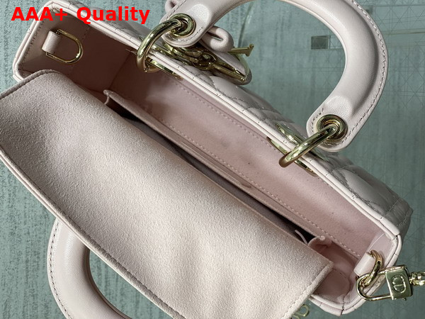 Dior Small Lady D Joy Bag in Sakura Pink Cannage Lambskin with Leather Bow Replica