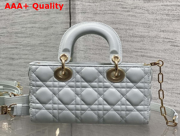Dior Small Lady D Joy Bag in Sky Blue Cannage Lambskin Metal DIOR Charms with a Finely Carved Openwork Cannage Motif Replica