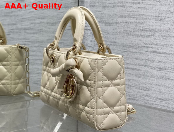 Dior Small Lady D Joy Bag in Trench Cannage Lambskin with Leather Bow Replica