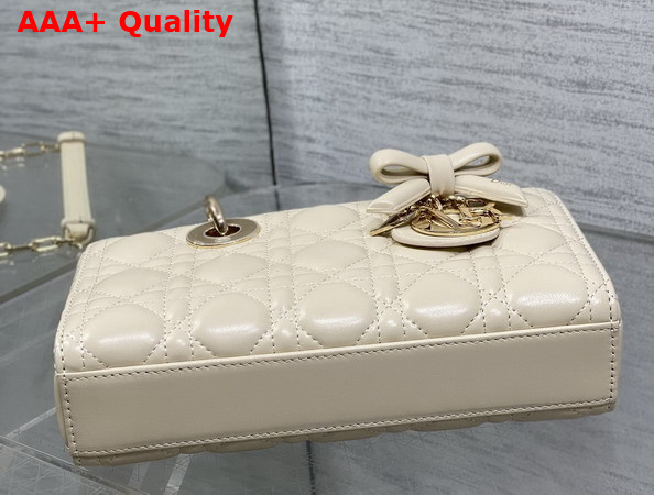Dior Small Lady D Joy Bag in Trench Cannage Lambskin with Leather Bow Replica